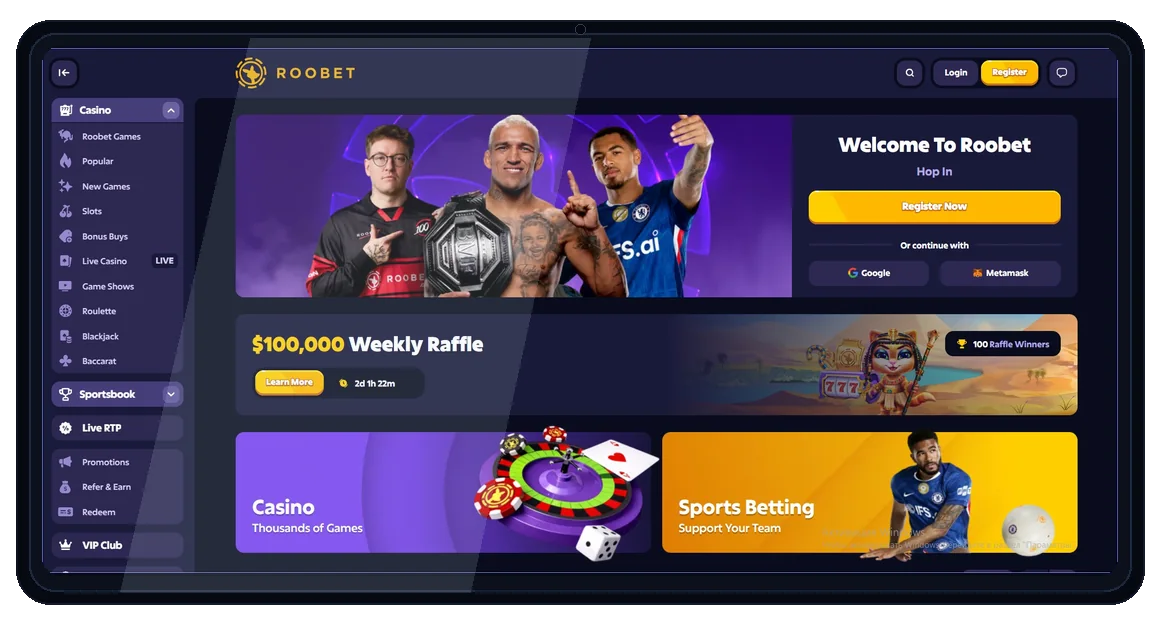 Roobet desktop interface