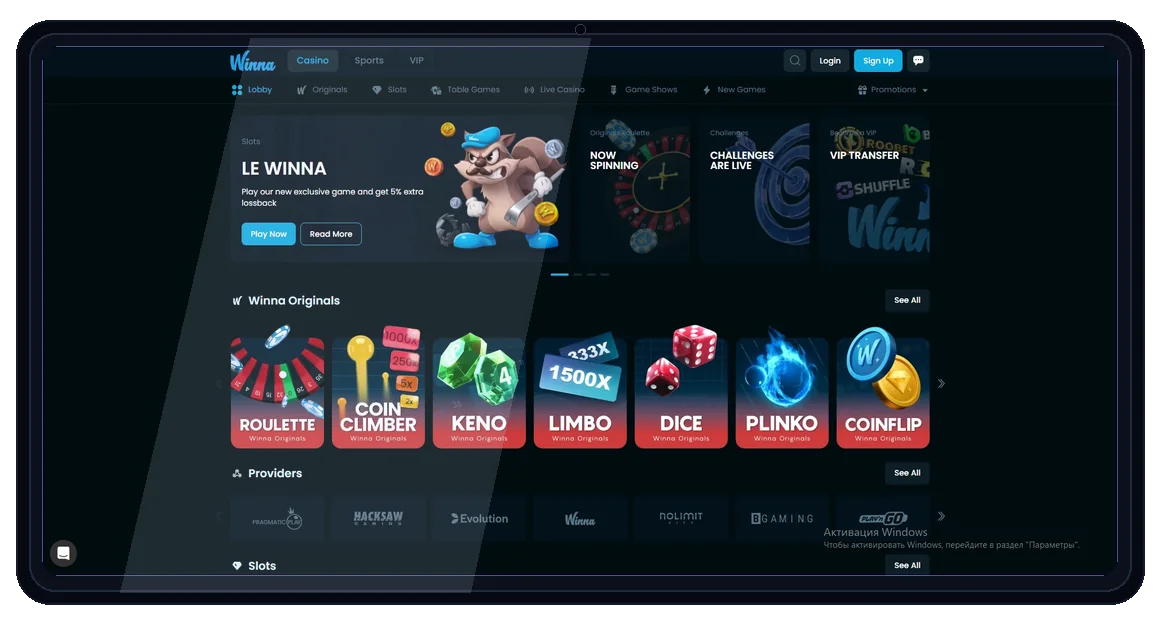 Winna desktop interface